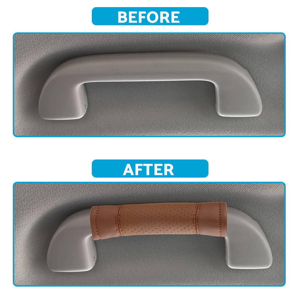 2pcs Faux Leather Door Handle Cover Suitable for Universal Car