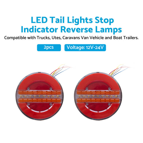 2x LED Tail Lights Stop Indicator Reverse Lamps Suitable for Trailer Truck Ute