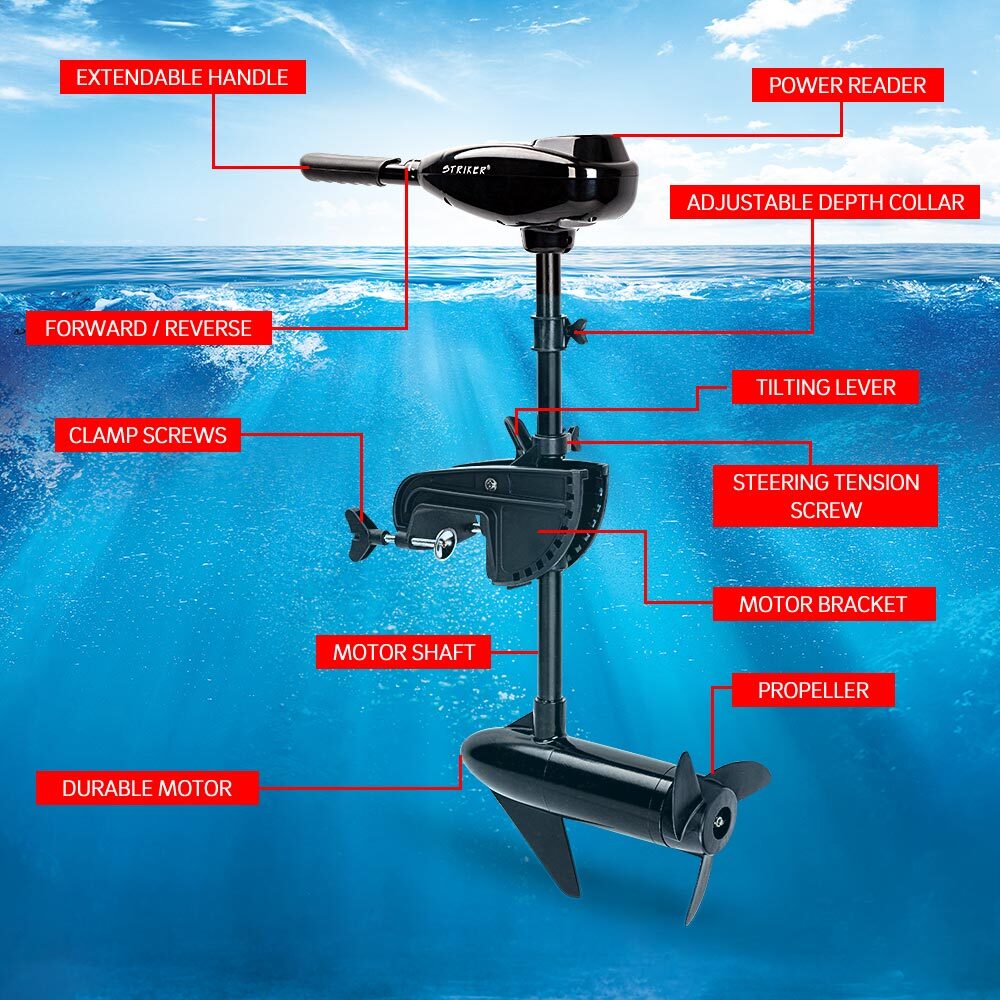 NNEMB 60LBS Electric Trolling Motor Inflatable Boat Fishing Marine Outboard Engine
